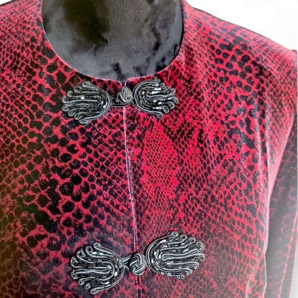 Vintage Red Velvet Jacket - Picture 3 of 4